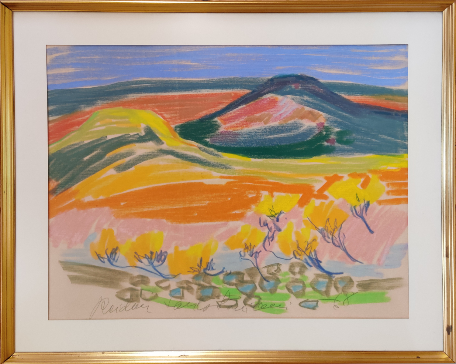 Reidar Särestöniemi, Couleurs d'automne à Kellostapuli, 1968, pastel sur papier, dimensions inconnues, collection privée