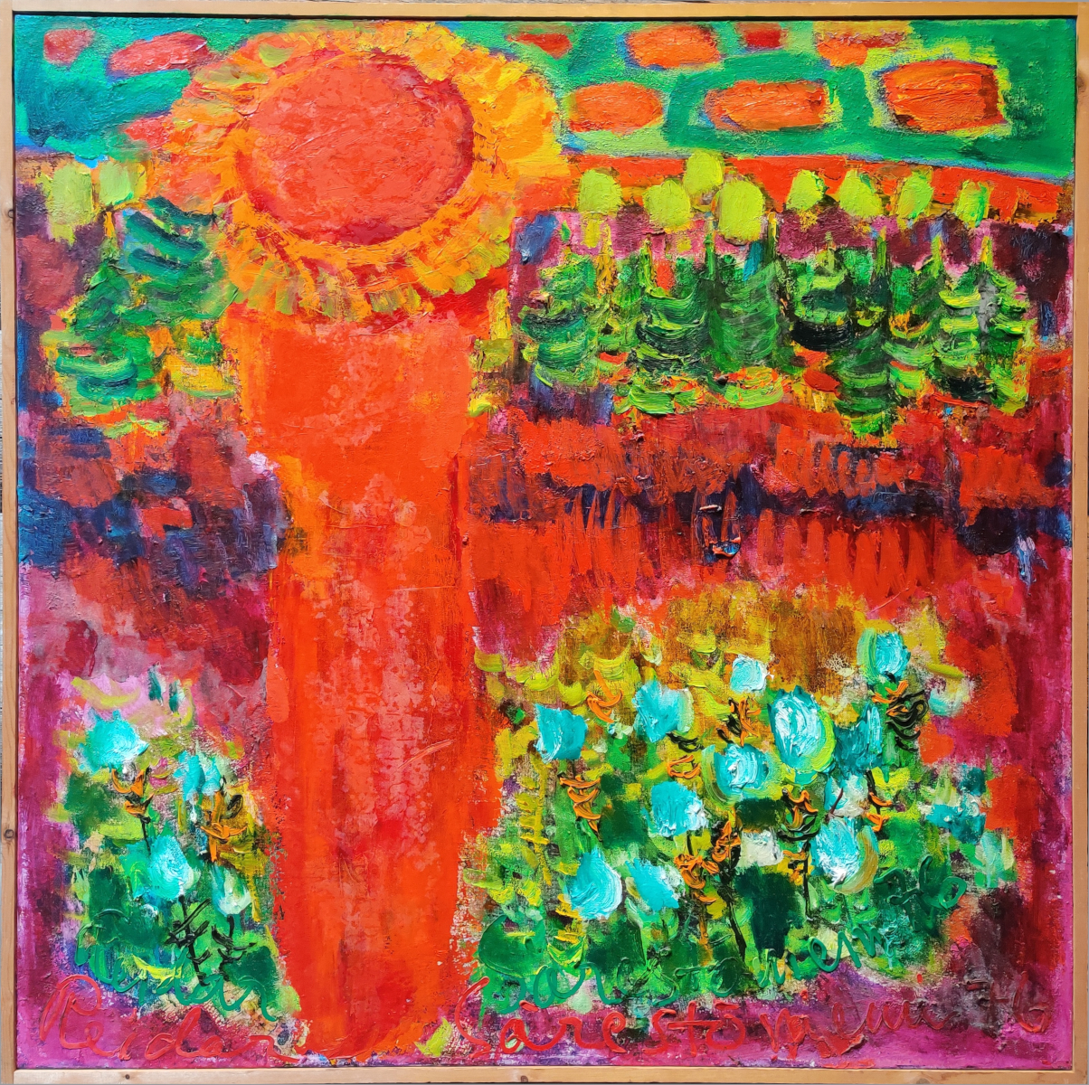 Reidar Särestöniemi, Puissance solaire, 1976, huile et tempera sur toile, dimensions inconnues, Musée Särestöniemi, Kaukonen, Finlande